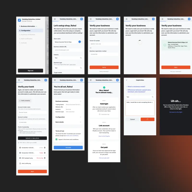 Peach mobile onboarding
