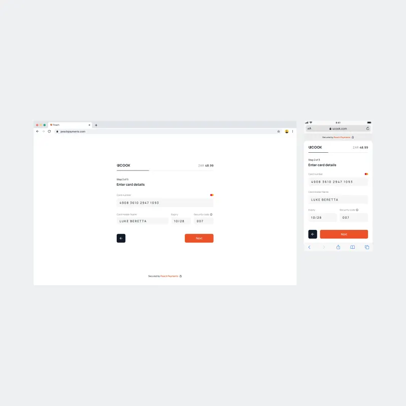 Peach checkout step 2