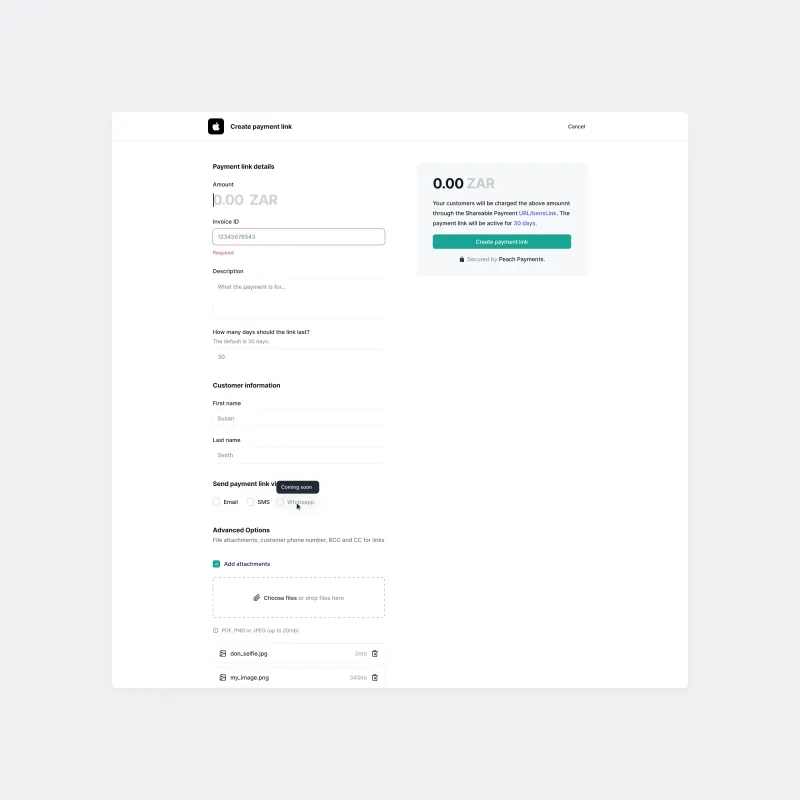 Peach Payment Links